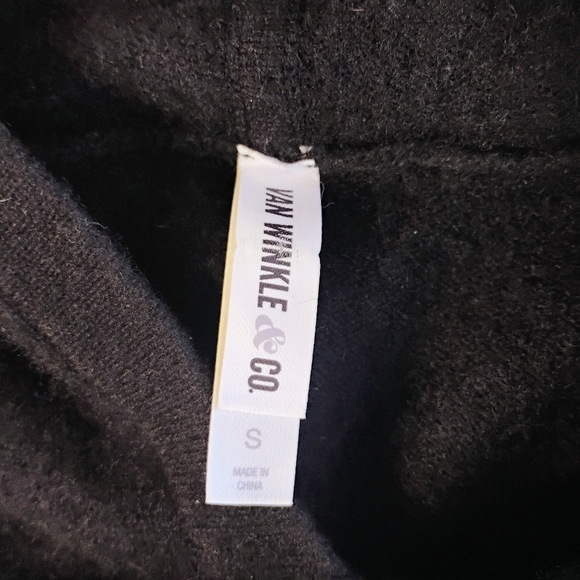 Van Winkle & Co Cashmere Hooded Sweater Womens Small Black Casual Closet Staple - Picture 6 of 10